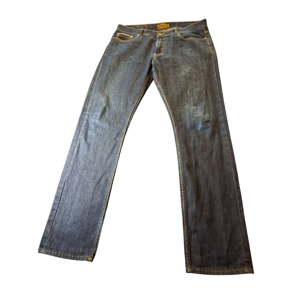 Cotton On True Selvedge Mens Dark Wash Straight Leg Denim Jeans 36 x 32